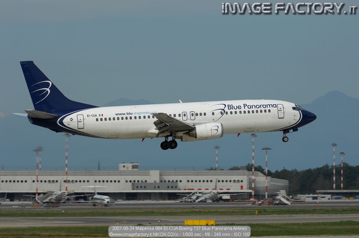 2007-08-24 Malpensa 964 EI-CUA Boeing 737 Blue Panorama Airlines